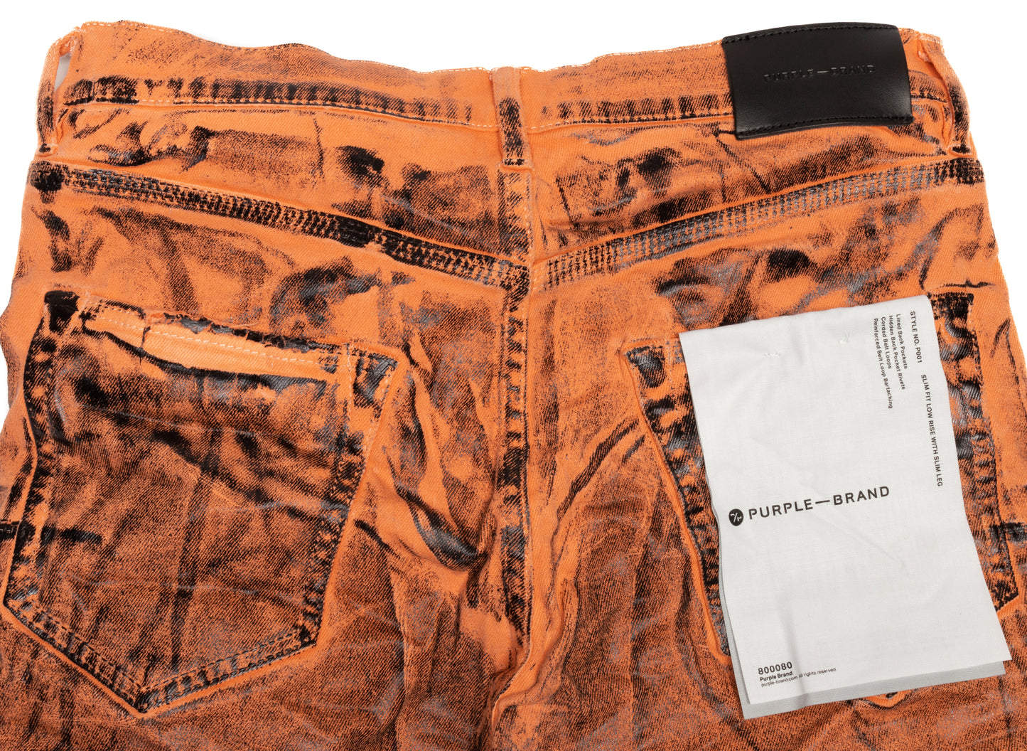 Purple Brand Fluorescent Orange X-Ray Jeans - view 2