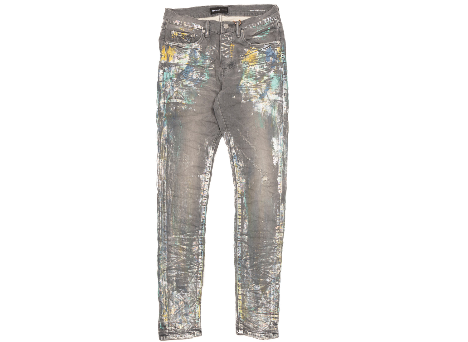 Purple Brand Iridescent Painter Jeans in Grey
