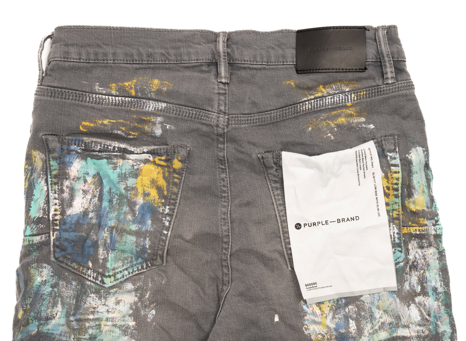 Purple Brand Iridescent Painter Jeans in Grey - view 2
