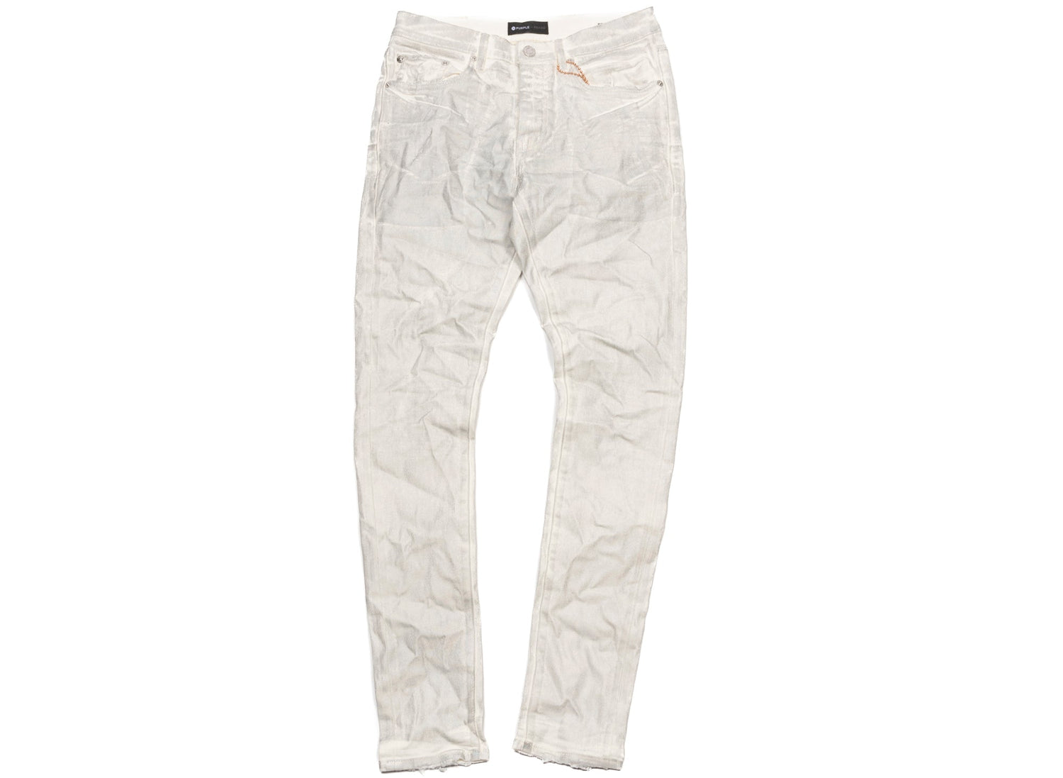 Purple Brand Worn Iridescent Pearl Jeans in White
