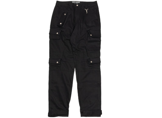 Reese Cooper Cotton Herringbone Cargo Pants in Black