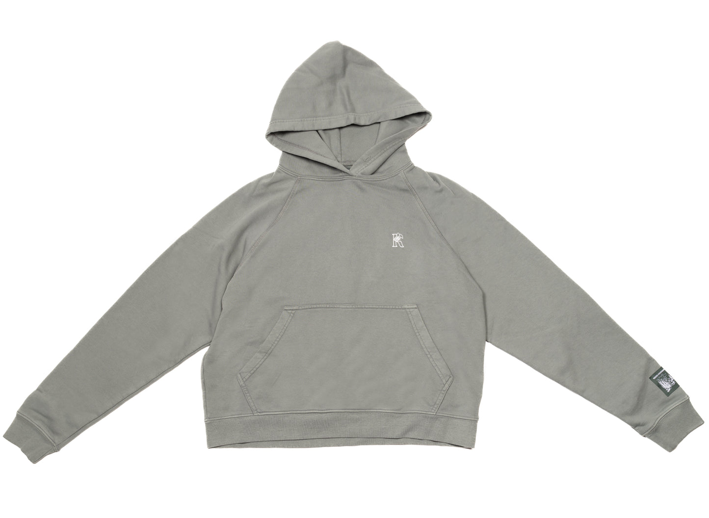 Reese Cooper Mini R Logo Hooded Sweatshirt in Slate Grey
