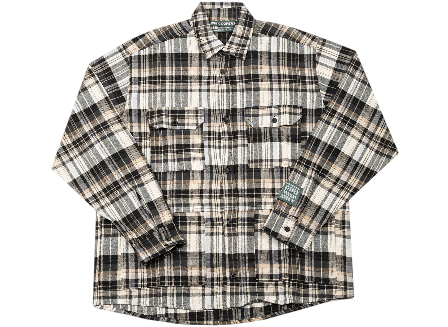 Reese Cooper Oversized Lightweight Flannel Shirt in Brown