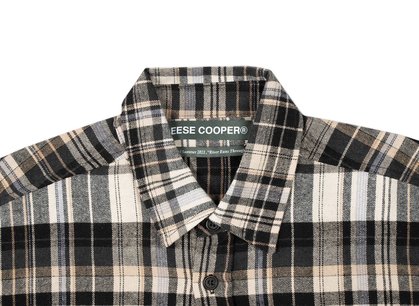 Reese Cooper Oversized Lightweight Flannel Shirt in Brown