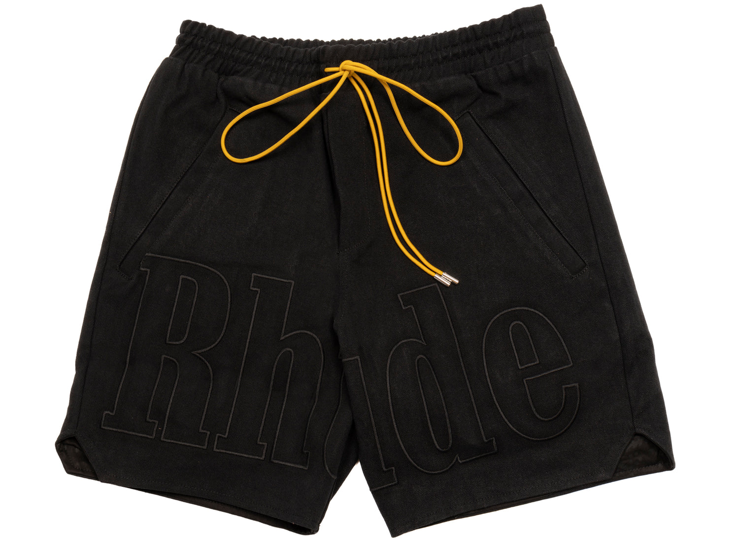 Rhude Embroidered Twill Logo Shorts in Black