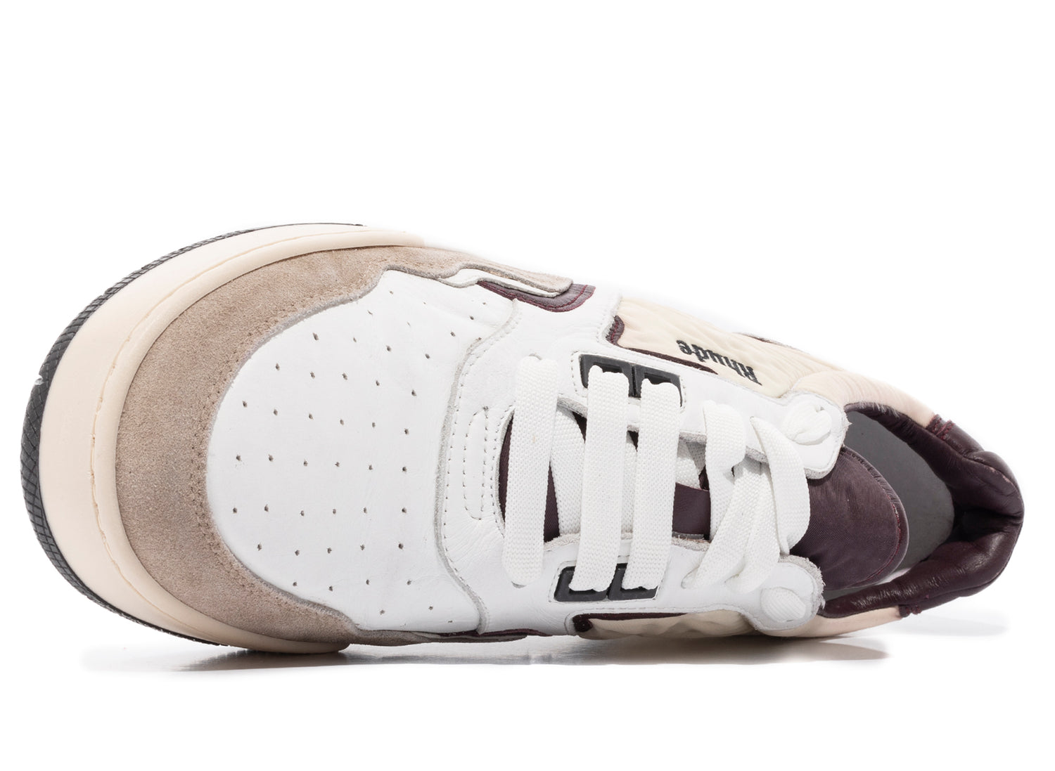 Rhude Racing Sneaker in White / Maroon / Beige - view 4