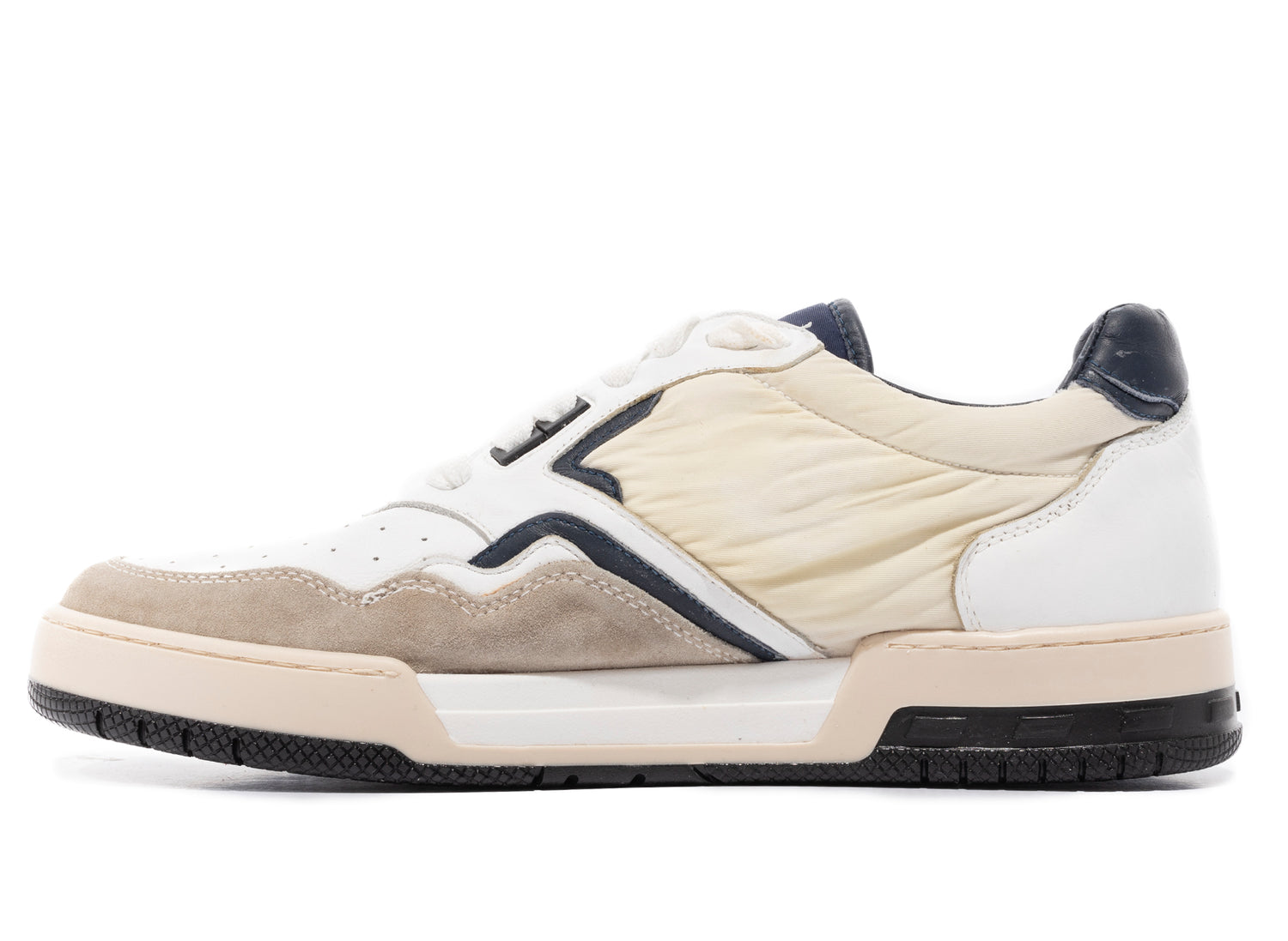 Rhude Racing Sneaker in White / Navy / Beige - view 3