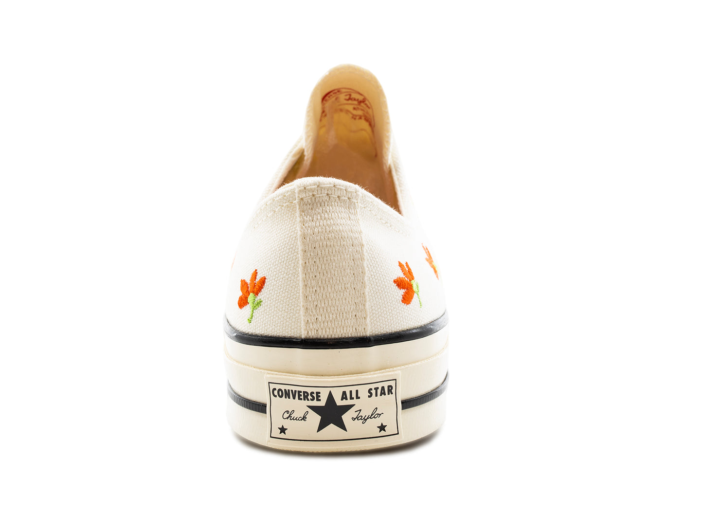 Women's Chuck 70 Ox 'Embroidered Garden Party' in Egret / Bright Poppy / Black