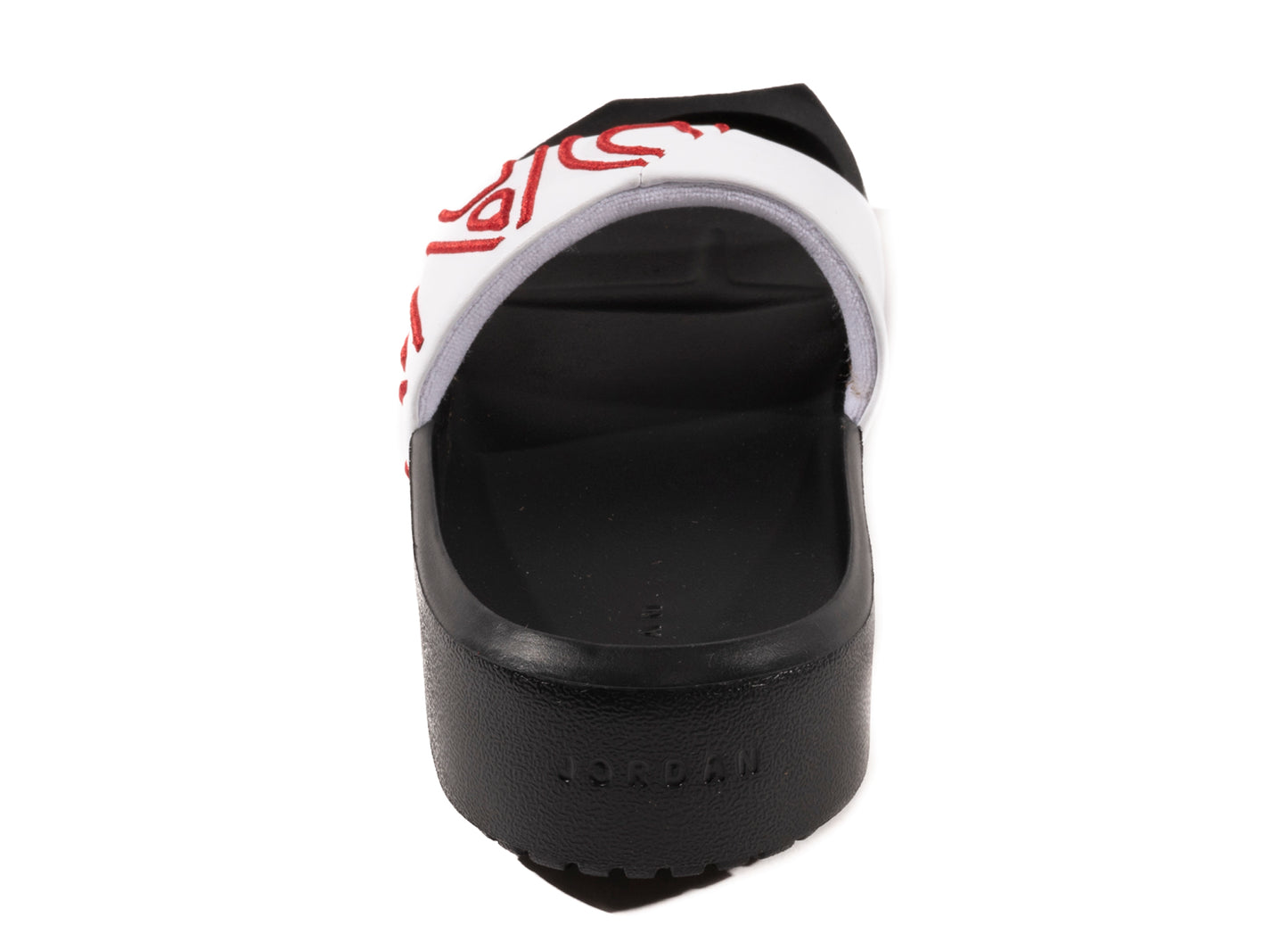 Women's Jordan Nola Slides in White / Gym Red / Black