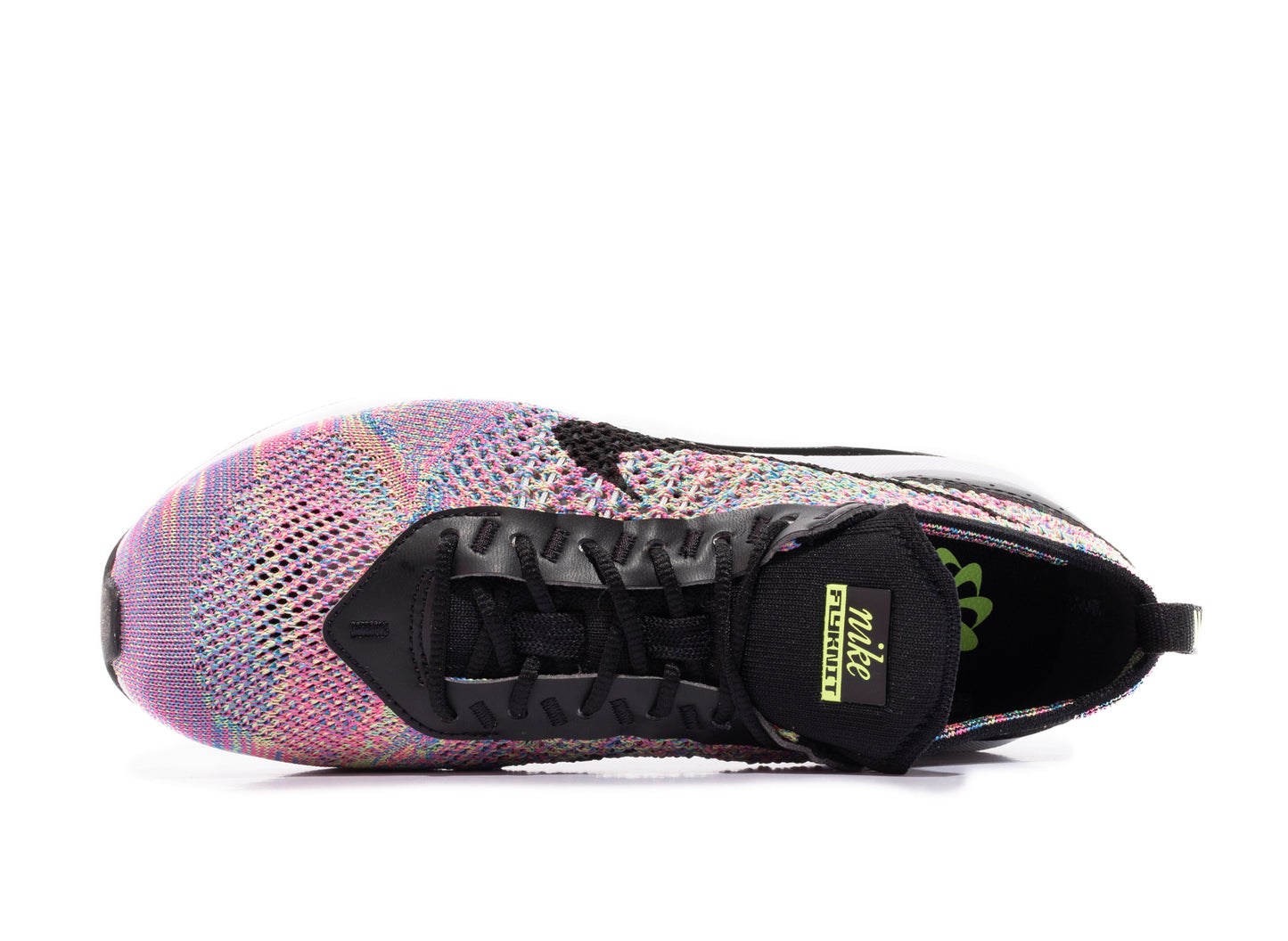 Women's Nike Air Max Flyknit Racer in Ghost Green / Black / Pink Blast / Photo Blue - view 4