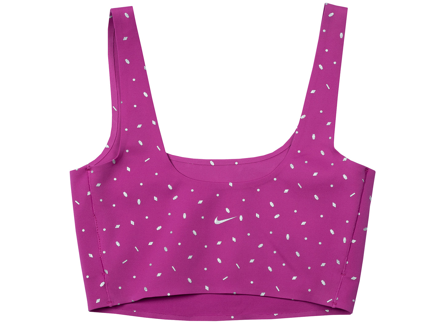 Women's Nike BTQ Gems Crop Top in Cactus Flower / Metallic Silver