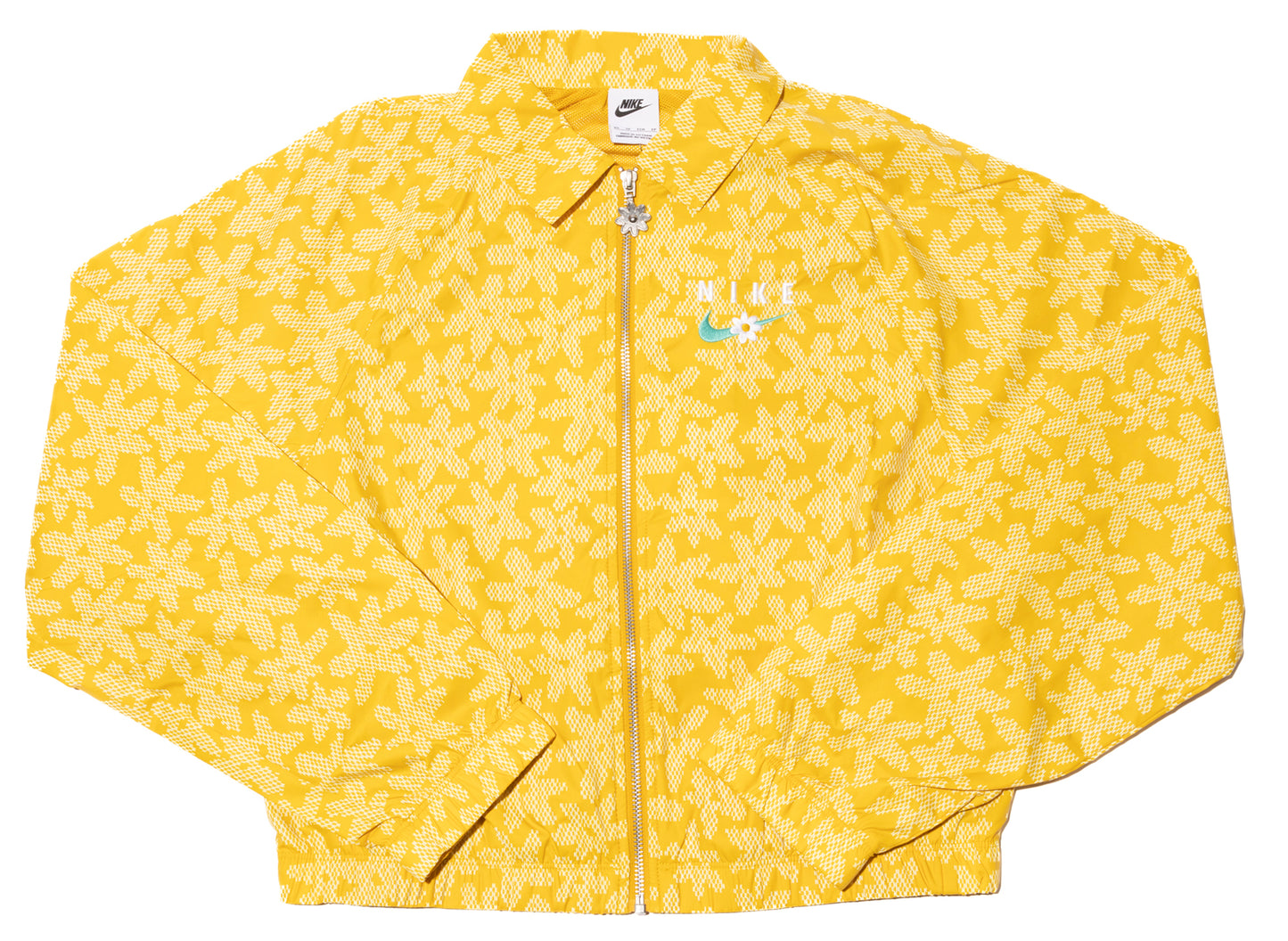 Women's Nike Sportswear AOP Woven Jacket in Dark Sulfur / White