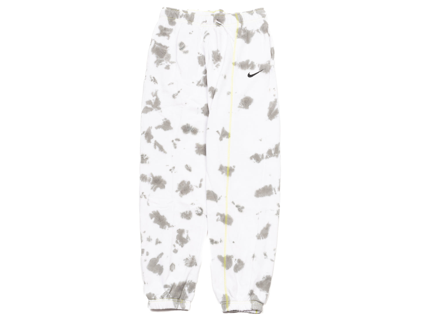 Women's Nike Sportswear Tie Dye Fleece Pants in Flat Pewter / Atomic Green / Black