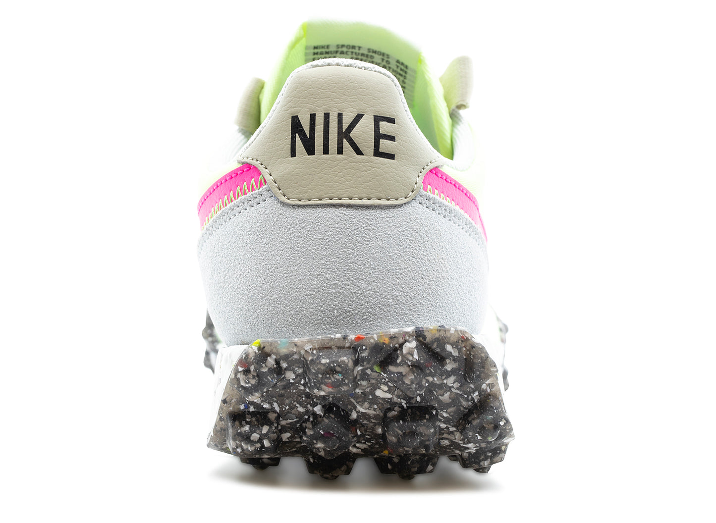 Women's Nike Waffle Racer Crater in Barely Volt / Pink Blast